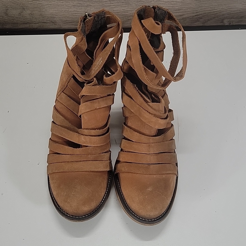 Free People Hybrid Strapped Suede Booties Sz 38 8